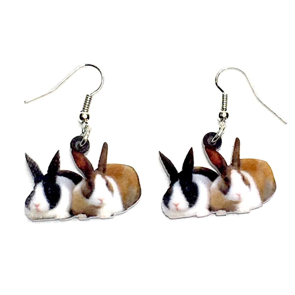 Acrylic Bunnies Earrings - Picture 2 of 8